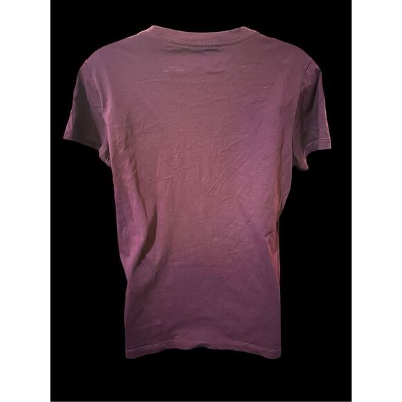 Beautiful True Religion Womens Horseshoe Logo Tee burgundy colored T-Shirt size - Picture 3 of 6